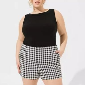NWOT Torrid Marilyn Monroe High Waist Black and White Checkered  Shorts